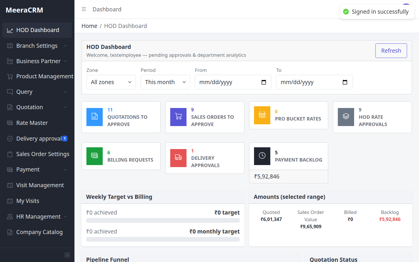 HOD Dashboard