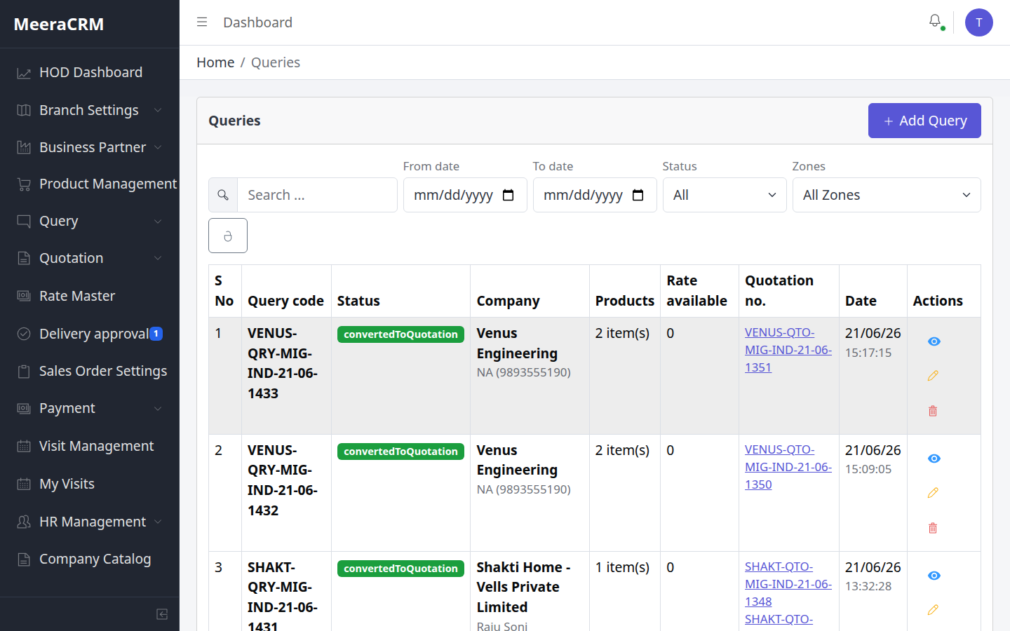 Query list