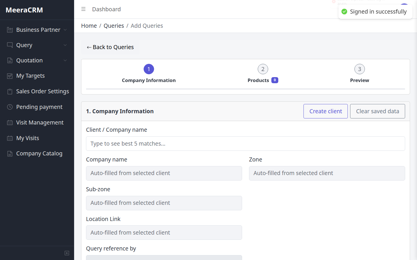 Sales new query